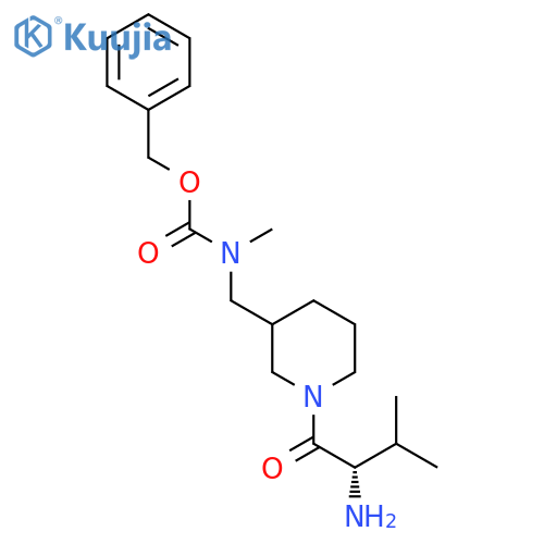 [1-((S)-2-Amino-3-methyl-butyryl)-piperidin-3-ylmethyl]-methyl-carbamic acid benzyl ester structure