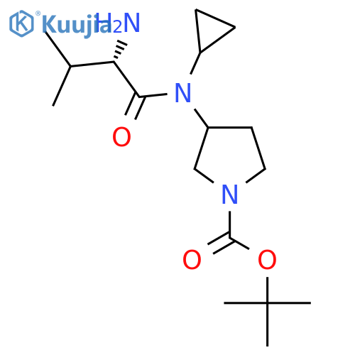 3-[((S)-2-Amino-3-methyl-butyryl)-cyclopropyl-amino]-pyrrolidine-1-carboxylic acid tert-butyl ester structure