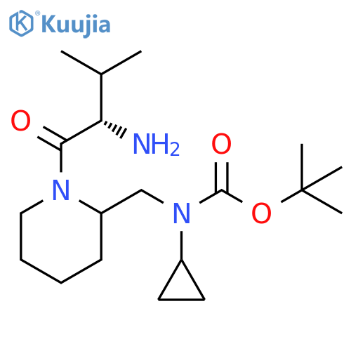 [1-((S)-2-Amino-3-methyl-butyryl)-piperidin-2-ylmethyl]-cyclopropyl-carbamic acid tert-butyl ester structure