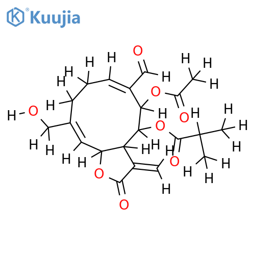 15-hydroxy-9alpha-acetoxy-8beta-isobutyryloxy-14-oxo-melampolide structure