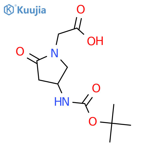 (S)-(4-N-Boc-amino-2-oxo-pyrrolidin-1-yl)acetic Acid structure