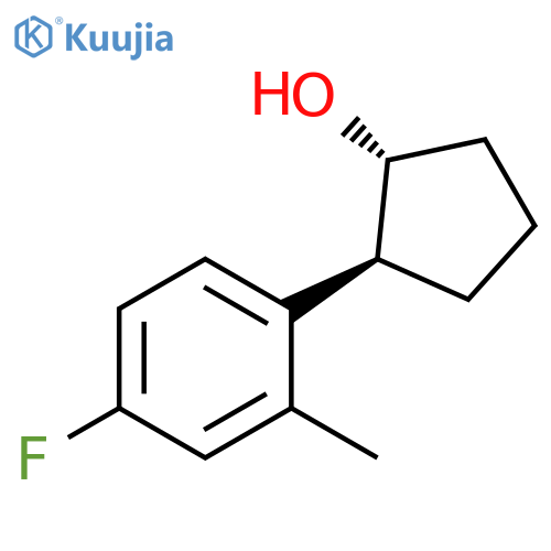 trans-2-(4-Fluoro-2-methylphenyl)cyclopentanol structure