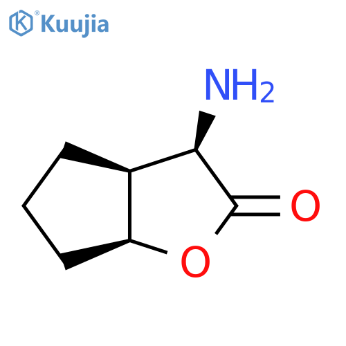 rac-(3R,3aS,6aS)-3-amino-hexahydro-2H-cyclopenta[b]furan-2-one structure