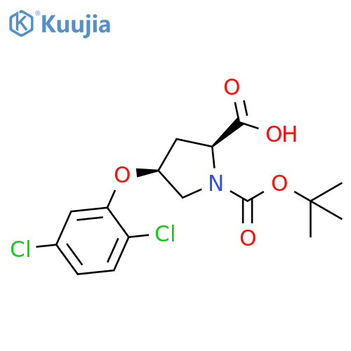 (2S,4S)-1-(tert-Butoxycarbonyl)-4-(2,5-dichloro-phenoxy)-2-pyrrolidinecarboxylic acid structure