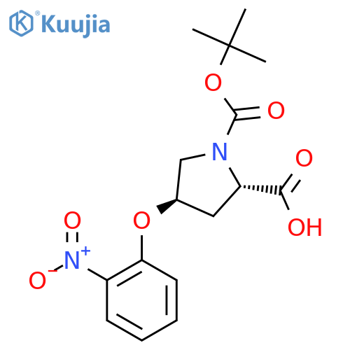(2S,4S)-1-(Tert-Butoxycarbonyl)-4-(2-nitrophenoxy)-2-pyrrolidinecarboxylic acid structure