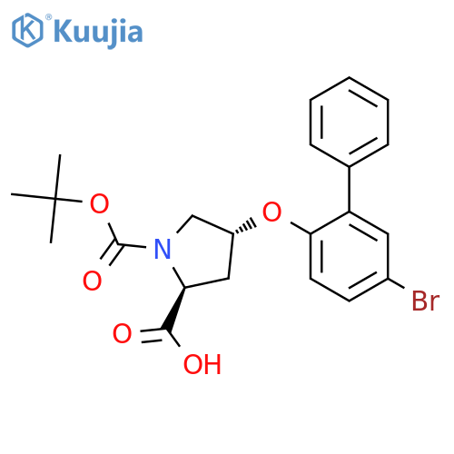 (2S,4S)-4-(5-Bromo1,1'-biphenyl-2-yl)oxy-1-(tert-butoxycarbonyl)-2-pyrrolidinecarboxylic Acid structure