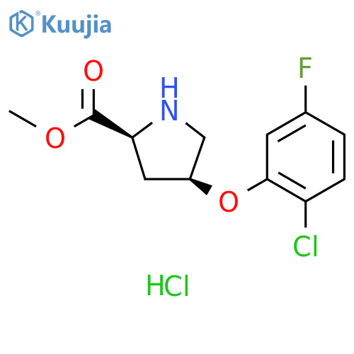 Methyl (2S,4S)-4-(2-chloro-5-fluorophenoxy)-2-pyrrolidinecarboxylate hydrochloride structure