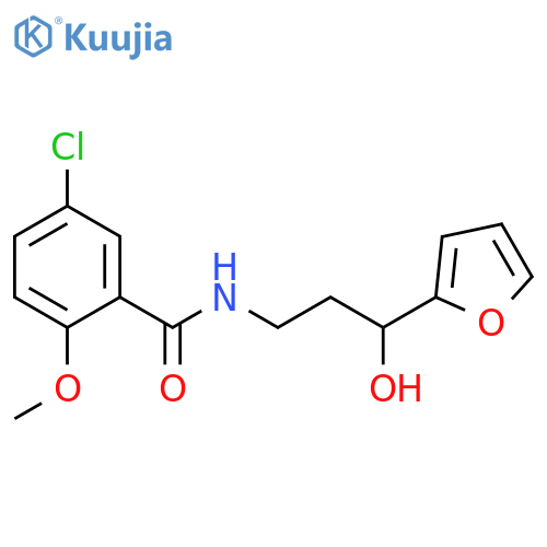 5-chloro-N-[3-(furan-2-yl)-3-hydroxypropyl]-2-methoxybenzamide structure
