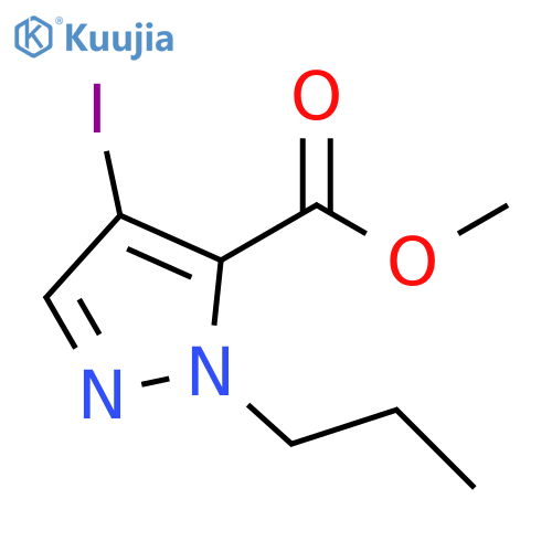 4-Iodo-2-propyl-2H-pyrazole-3-carboxylic acid methyl ester structure