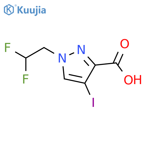 1-(2,2-difluoroethyl)-4-iodo-1H-pyrazole-3-carboxylic acid structure