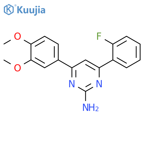 4-(3,4-dimethoxyphenyl)-6-(2-fluorophenyl)pyrimidin-2-amine structure