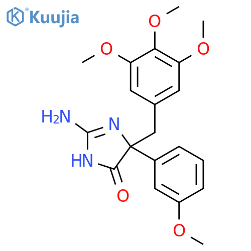 2-amino-5-(3-methoxyphenyl)-5-[(3,4,5-trimethoxyphenyl)methyl]-4,5-dihydro-1H-imidazol-4-one structure