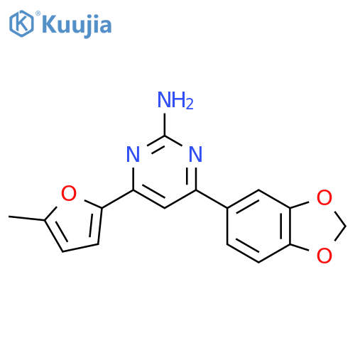 4-(2H-1,3-Benzodioxol-5-yl)-6-(5-methylfuran-2-yl)pyrimidin-2-amine structure
