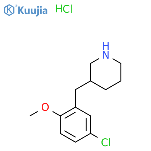 3-[(5-chloro-2-methoxy-phenyl)methyl]piperidine;hydrochloride structure