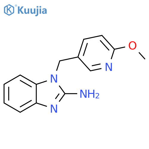 1-(6-methoxypyridin-3-yl)methyl-1H-1,3-benzodiazol-2-amine structure
