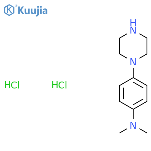 N,N-dimethyl-4-piperazin-1-yl-aniline;dihydrochloride structure