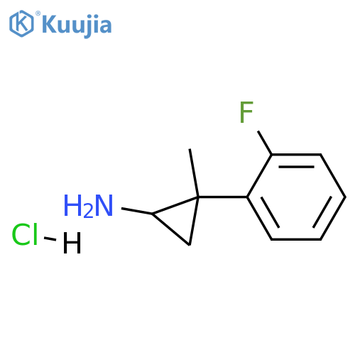 2-(2-fluorophenyl)-2-methylcyclopropan-1-amine hydrochloride structure