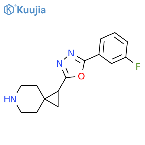 1-5-(3-fluorophenyl)-1,3,4-oxadiazol-2-yl-6-azaspiro2.5octane structure