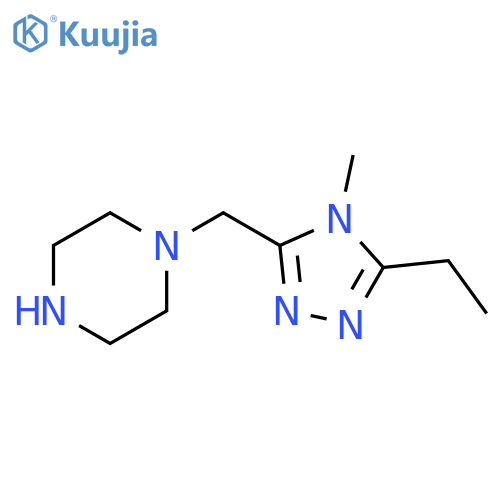 1-[(5-ethyl-4-methyl-4H-1,2,4-triazol-3-yl)methyl]piperazine structure