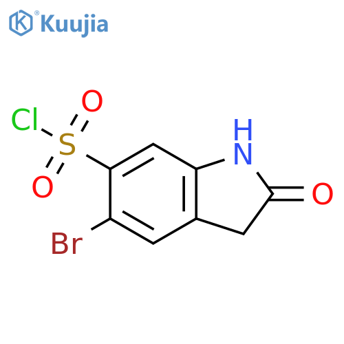 5-bromo-2-oxo-2,3-dihydro-1H-indole-6-sulfonyl chloride structure