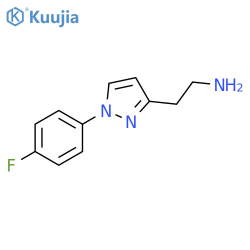 2-1-(4-fluorophenyl)-1H-pyrazol-3-ylethan-1-amine structure