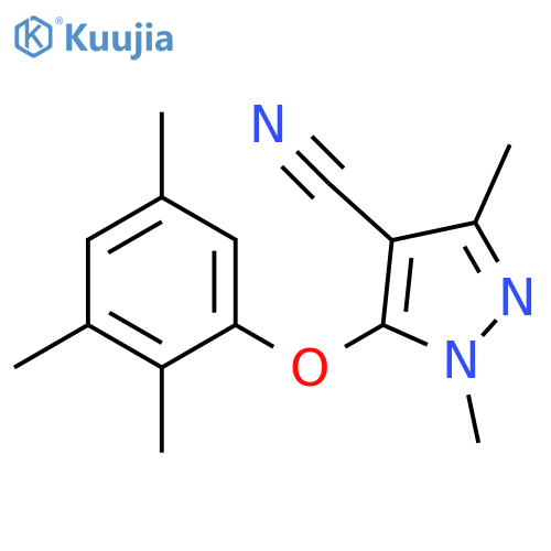 1,3-dimethyl-5-(2,3,5-trimethylphenoxy)-1H-pyrazole-4-carbonitrile structure