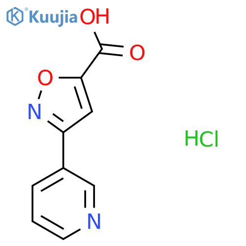 3-(3-pyridyl)isoxazole-5-carboxylic acid;hydrochloride structure