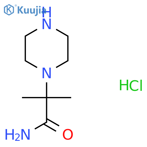 2-Methyl-2-(piperazin-1-yl)propanamide hydrochloride structure