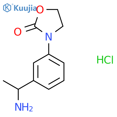 3-3-(1-aminoethyl)phenyl-1,3-oxazolidin-2-one hydrochloride structure