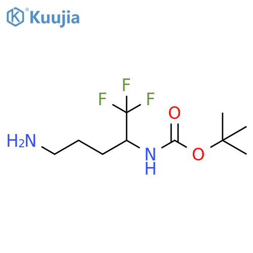 tert-butyl N-(5-amino-1,1,1-trifluoropentan-2-yl)carbamate structure