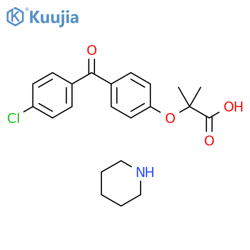 Propanoic acid, 2-[4-(4-chlorobenzoyl)phenoxy]-2-methyl-, compd. with piperidine (1:1) structure