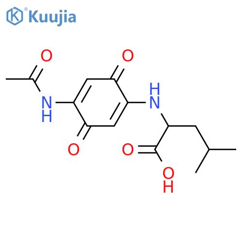 2,5-Diamino-1,4-benzoquinone; 2-N-(1S-Carboxy-3-methylbutyl), 5-N-Ac structure