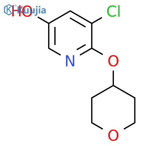 5-Chloro-6-((tetrahydro-2H-pyran-4-YL)oxy)pyridin-3-OL structure