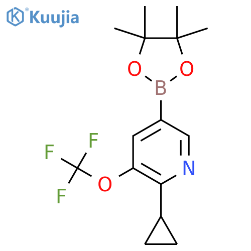2-Cyclopropyl-5-(4,4,5,5-tetramethyl-1,3,2-dioxaborolan-2-YL)-3-(trifluoromethoxy)pyridine structure
