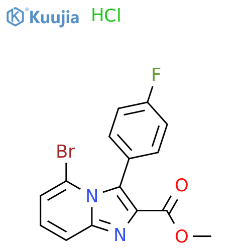 Methyl 5-bromo-3-(4-fluorophenyl)imidazo[1,2-a]pyridine-2-carboxylate hydrochloride structure