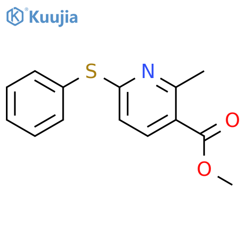 2-Methyl-6-phenylsulfanyl-nicotinic acid methyl ester structure