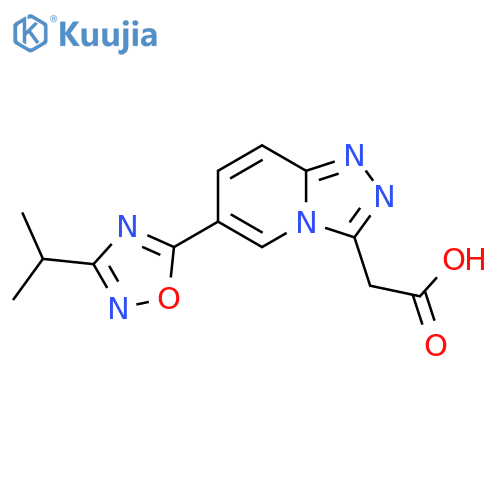 [6-(3-Isopropyl-[1,2,4]oxadiazol-5-yl)-[1,2,4]triazolo[4,3-a]pyridin-3-yl]-acetic acid structure