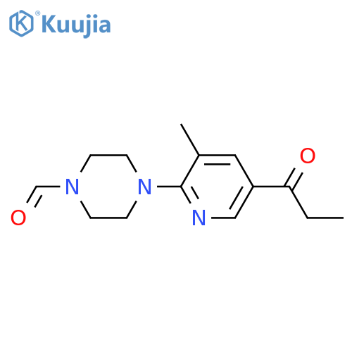 4-(3-Methyl-5-propionyl-pyridin-2-yl)-piperazine-1-carbaldehyde structure