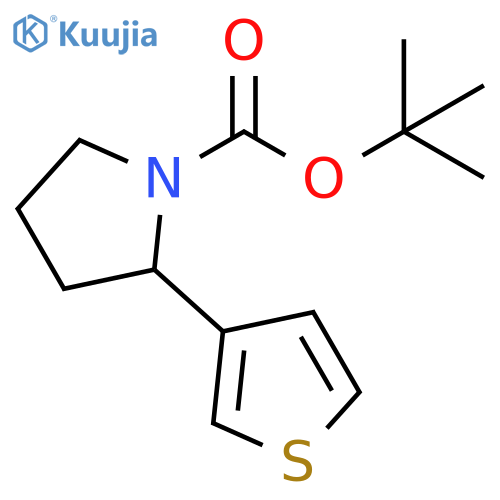 2-Thiophen-3-yl-pyrrolidine-1-carboxylic acid tert-butyl ester structure