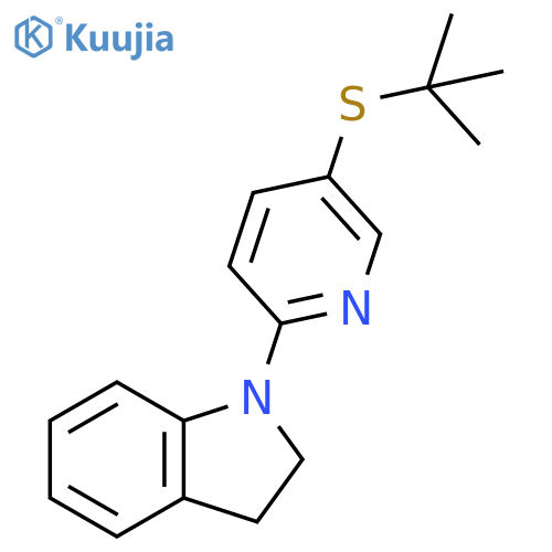 1-(5-tert-Butylsulfanyl-pyridin-2-yl)-2,3-dihydro-1H-indole structure