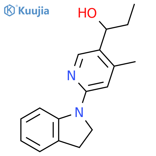 1-[6-(2,3-Dihydro-indol-1-yl)-4-methyl-pyridin-3-yl]-propan-1-ol structure