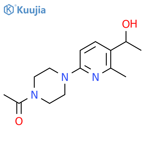 1-{4-[5-(1-Hydroxy-ethyl)-6-methyl-pyridin-2-yl]-piperazin-1-yl}-ethanone structure