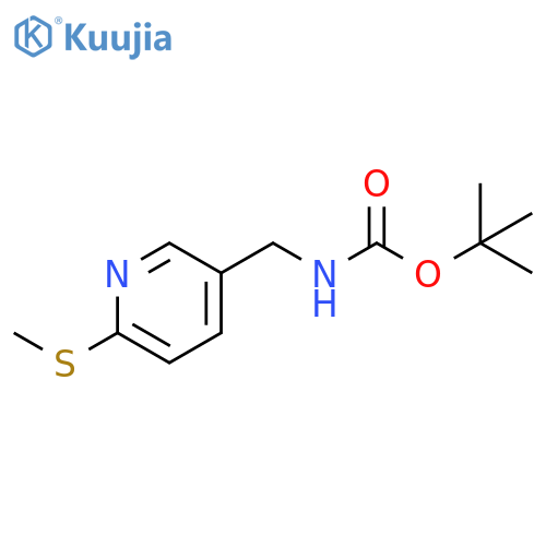 (6-Methylsulfanyl-pyridin-3-ylmethyl)-carbamic acid tert-butyl ester structure