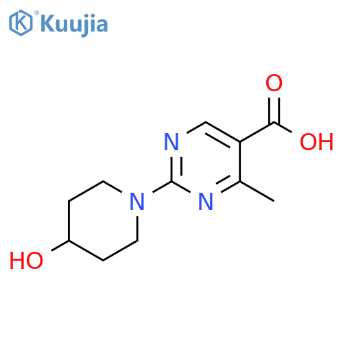2-(4-Hydroxy-piperidin-1-yl)-4-methyl-pyrimidine-5-carboxylic acid structure