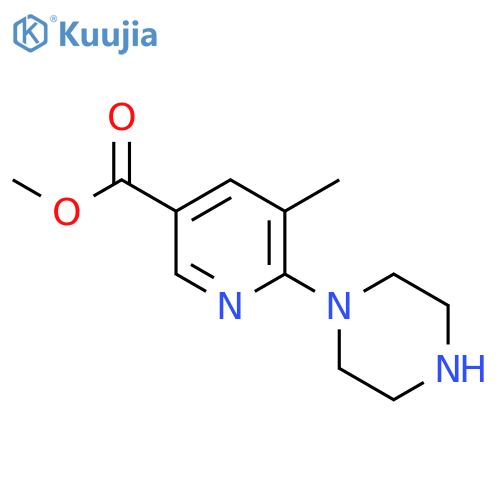 methyl 5-methyl-6-(piperazin-1-yl)pyridine-3-carboxylate structure