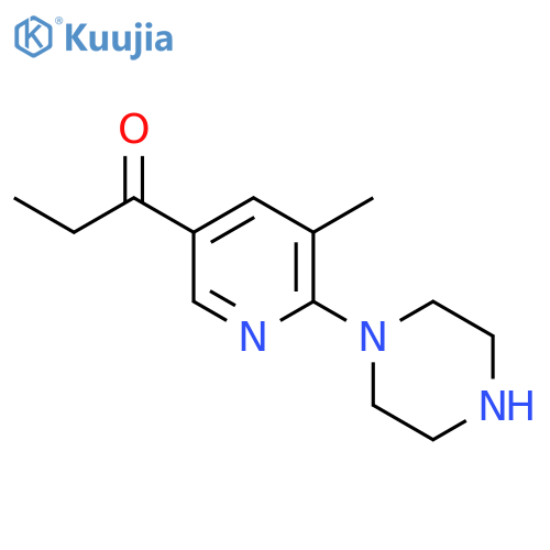 1-(5-Methyl-6-piperazin-1-yl-pyridin-3-yl)-propan-1-one structure