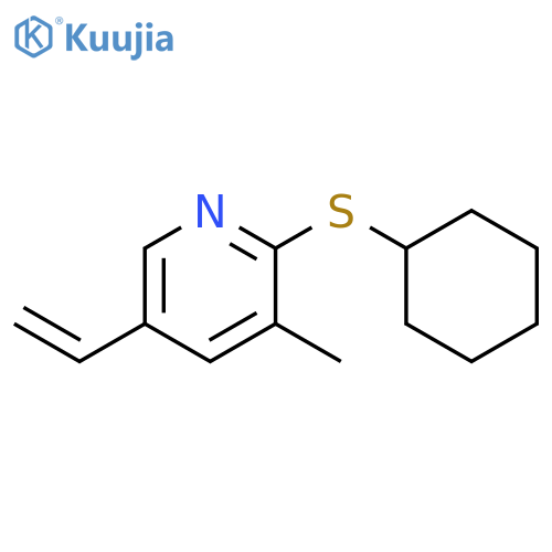 2-Cyclohexylsulfanyl-3-methyl-5-vinyl-pyridine structure