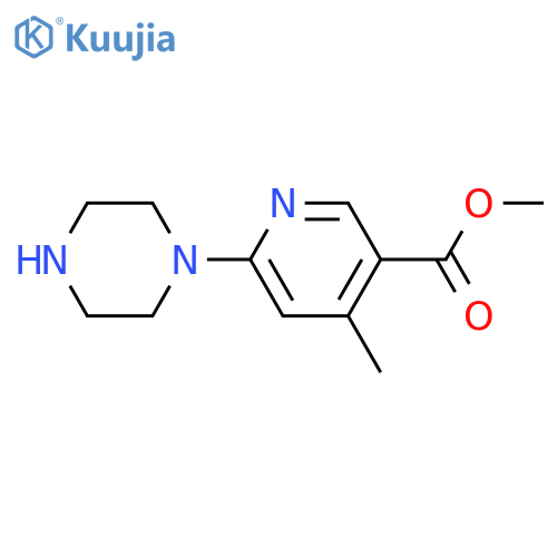 4-Methyl-6-piperazin-1-yl-nicotinic acid methyl ester structure