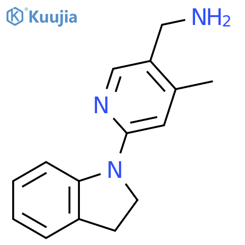 C-[6-(2,3-Dihydro-indol-1-yl)-4-methyl-pyridin-3-yl]-methylamine structure