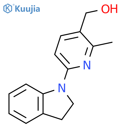 [6-(2,3-Dihydro-indol-1-yl)-2-methyl-pyridin-3-yl]-methanol structure